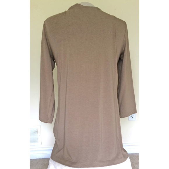 Nygard Tan Sparkly Broach Embellished Top S - Picture 2 of 4